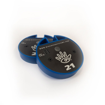 Pager f&uuml;r G&auml;sterufsystem von DiscoverSystems Piepsen und blinken oder dauer-piepsen und blinken Blau Ja (pro Puck 8,50&euro;)