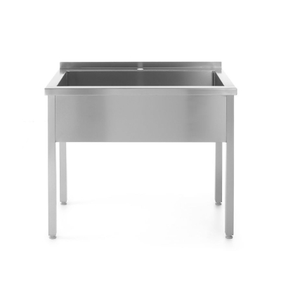 HENDI Einzelsp&uuml;ltisch - geschwei&szlig;t, Profi Line, 800x600x(H)850mm