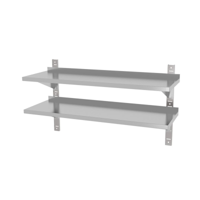 HENDI Verstellbares Doppel-Wandregal mit zwei Stahlschienen, 1000x300x(H)600mm
