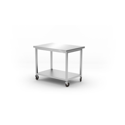 HENDI Arbeitstisch mit Regalboden - geschraubt, Tiefe 700 mm, Kitchen Line, 1000x700x(H)850mm