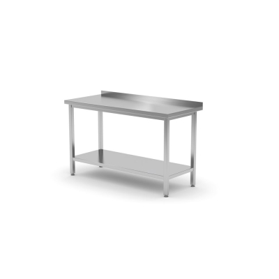 HENDI Wandarbeitstisch mit Ablage &euro;&ldquo; verschraubt, Tiefe: 700 mm., Kitchen Line, 1000x700x(H)850mm