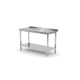 HENDI Wandarbeitstisch mit Ablage &euro;&ldquo; verschraubt, Tiefe: 700 mm., Kitchen Line, 1000x700x(H)850mm