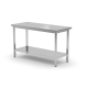 HENDI Zentraler Arbeitstisch mit Regalboden Budget Line - geschraubt, Tiefe 600 mm, Budget Line, 1000x600x(H)850mm