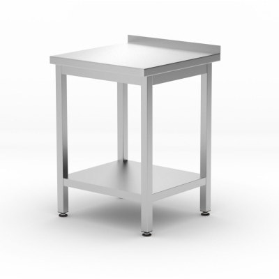 HENDI Wandarbeitstisch mit Regalboden Budget Line - geschraubt, Tiefe 600 mm, Budget Line, 600x600x(H)850mm