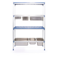 HENDI Regalsystem aus Aluminium f&uuml;r GN Beh&auml;lter, 1120x355x(H)1685mm