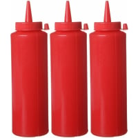 HENDI Spenderflaschen, 3er Set, 0,2L, Rot, 3 Stk.,...