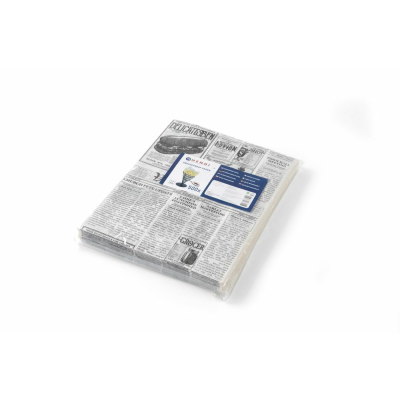 HENDI Einschlagpapier, fettdicht, Zeitungsdruck, 500 Stk., 200x250mm