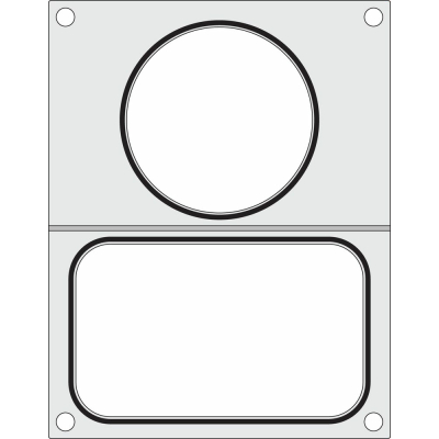 HENDI Matrize f&uuml;r HENDI Versiegelungsmaschine, zwei Beh&auml;lter (1x 178x113 mm, 1x &oslash; 115 mm)