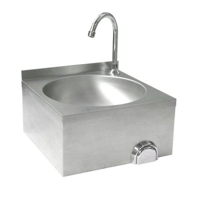 HENDI Waschbecken mit Kniebedienung, 400x400x(H)450mm