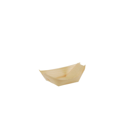 Papstar 50 Fingerfood - Schalen, Holz &quot;pure&quot; 8,5 cm x 5,5 cm &quot;Schiffchen&quot;