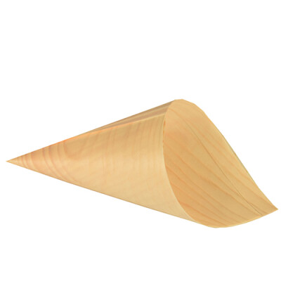 Papstar 50 Fingerfood - Spitzt&uuml;ten, Holz "pure" &Oslash; 12,5 cm x 24 cm