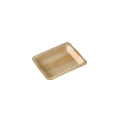 Papstar 50 Fingerfood - Teller, Holz &quot;pure&quot; eckig 12 cm x 9,5 cm