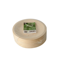 Papstar 50 Fingerfood - Teller, Holz "pure" rund &Oslash; 14 cm x 2 cm
