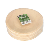 Papstar 50 Fingerfood - Teller, Holz &quot;pure&quot; rund &Oslash; 19 cm &Acirc;&middot; 2 cm