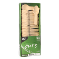 100 Fingerfood - L&ouml;ffel, Holz &quot;pure&quot; 7,6 cm