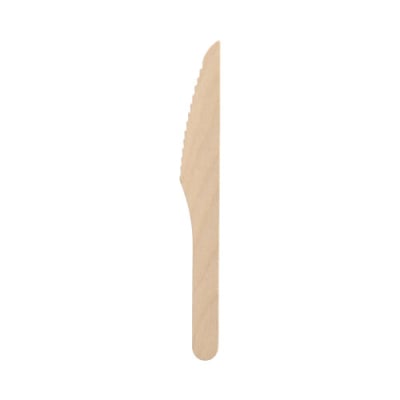 Papstar 100 Messer, Holz &quot;pure&quot; 16,5 cm gewachst