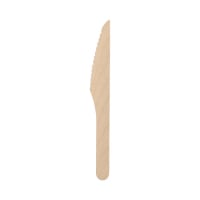 Papstar 100 Messer, Holz &quot;pure&quot; 16,5 cm gewachst