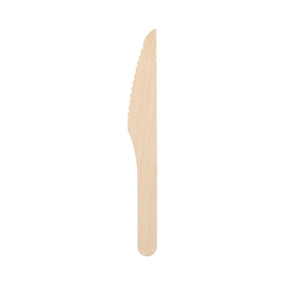 Papstar 250 Messer Holz &quot;pure&quot; 16,5 cm