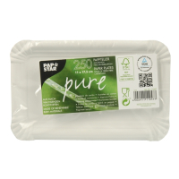 250 Teller, Pappe &quot;pure&quot; eckig 11 cm x 17,5 cm weiss