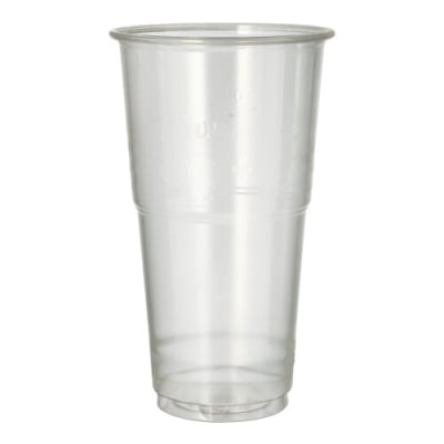 Papstar 60 Kaltgetr&auml;nkebecher, PLA &quot;pure&quot; 0,5 l &Oslash; 9,5 cm &Acirc;&middot; 16,2 cm glasklar mit Schaumrand