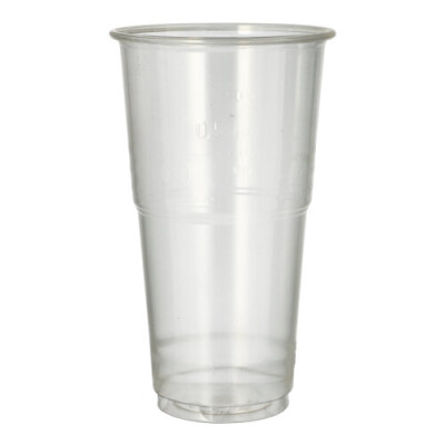 Papstar 60 Kaltgetr&auml;nkebecher, PLA "pure" 0,5 l &Oslash; 9,5 cm x 16,2 cm glasklar mit Schaumrand