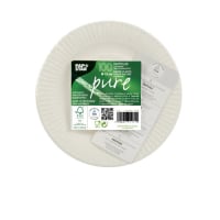 100 Teller, Pappe &quot;pure&quot; rund &Oslash; 15 cm weiss