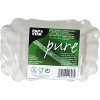 250 Schalen, Pappe &quot;pure&quot; eckig 9 cm x 14 cm x 3 cm weiss