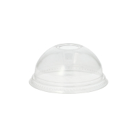 50 Dom-Deckel "Hurricane", PET rund &Oslash; 9,5 cm x 4,5 cm glasklar mit Lochung