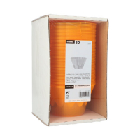 50 Eis- und Dessertschalen, PS rund 500 ml &Oslash; 13 cm x 7,5 cm orange