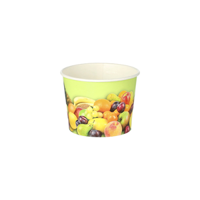 200 Eisbecher, Pappe rund 100 ml &Oslash; 7 cm x 5,3 cm "Fr&uuml;chte"
