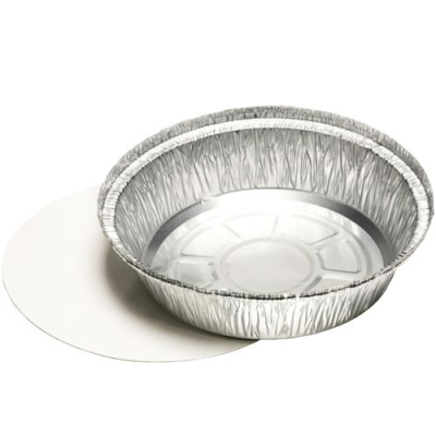 25 Schalen, Alu + Einlegedeckel, PE-beschichtet rund 1 l &Oslash; 23 cm x 4,4 cm