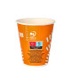 100 Trinkbecher f&uuml;r Kaltgetr&auml;nke, Pappe 0,25 l &Oslash; 8,97 cm x 10 cm orange
