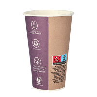 50 Trinkbecher, Pappe "To Go" 0,4 l &Oslash; 9 cm x 13,5 cm