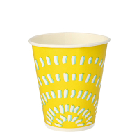 100 Trinkbecher f&uuml;r Kaltgetr&auml;nke, Pappe 0,3 l &Oslash; 8,97 cm x 10 cm gelb
