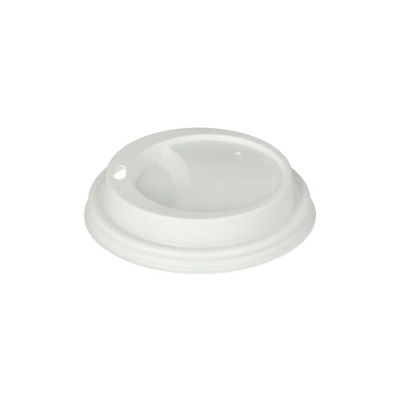 100 Dom-Deckel, PS "To Go" rund &Oslash; 9 cm x 1,8 cm weiss