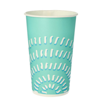 50 Trinkbecher f&uuml;r Kaltgetr&auml;nke, Pappe 0,4 l &Oslash; 8,97 cm x 13,5 cm t&uuml;rkis