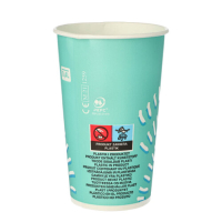 50 Trinkbecher f&uuml;r Kaltgetr&auml;nke, Pappe 0,4 l &Oslash; 8,97 cm x 13,5 cm t&uuml;rkis