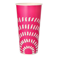 50 Trinkbecher f&uuml;r Kaltgetr&auml;nke, Pappe 0,5 l &Oslash; 8,97 cm x 16,83 cm pink