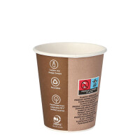50 Trinkbecher, Pappe "To Go" 0,2 l &Oslash; 8 cm x 9,1 cm