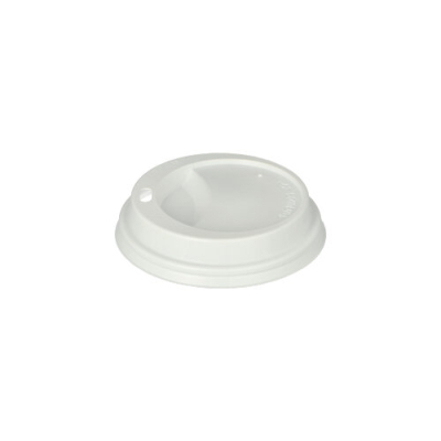 100 Dom-Deckel, PS "To Go" rund &Oslash; 8 cm x 2 cm weiss