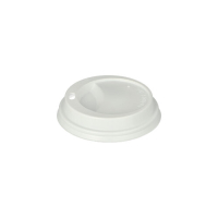 100 Dom-Deckel, PS "To Go" rund &Oslash; 8 cm x 2 cm weiss