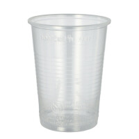 50 Trinkbecher, PP 0,4 l &Oslash; 9,5 cm x 12,2 cm transparent mit Schaumrand