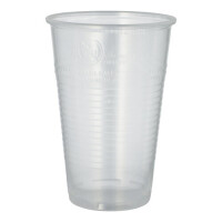 50 Trinkbecher, PP 0,5 l &Oslash; 9,5 cm x 13,7 cm transparent mit Schaumrand
