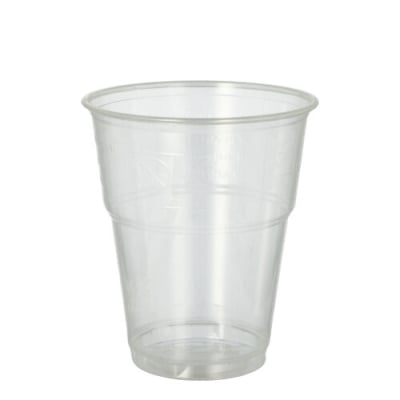 Papstar 70 Kaltgetr&auml;nkebecher, PLA &quot;pure&quot; 0,3 l &Oslash; 9,5 cm &Acirc;&middot; 11 cm glasklar mit Schaumrand