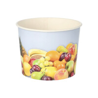 50 Eisbecher, Pappe rund 500 ml &Oslash; 11 cm x 8,3 cm "Fr&uuml;chte"