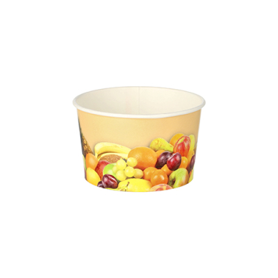 200 Eisbecher, Pappe rund 125 ml &Oslash; 8 cm x 4,8 cm "Fr&uuml;chte"