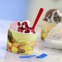 200 Eisbecher, Pappe rund 125 ml &Oslash; 8 cm x 4,8 cm "Fr&uuml;chte"