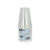20 Trinkbecher, PP 0,3 l &Oslash; 9,5 cm x 11,1 cm transparent mit Schaumrand