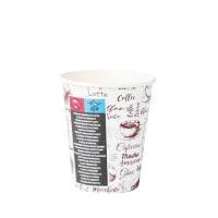 Papstar 50 Trinkbecher, Pappe &quot;To Go&quot; rund 250 ml &Oslash; 8 cm &Acirc;&middot; 9,2 cm weiss &quot;Coffee&quot; 8oz