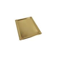 5 Servierplatten, Pappe, PET-beschichtet eckig 34 cm x 45,5 cm gold